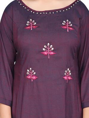 red cotton regular kurti - 17272225 - Standard Image - 4