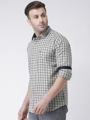 beige checkered casual shirt - 17272318 - Standard Image - 2