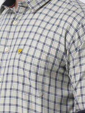 beige checkered casual shirt - 17272318 - Standard Image - 5