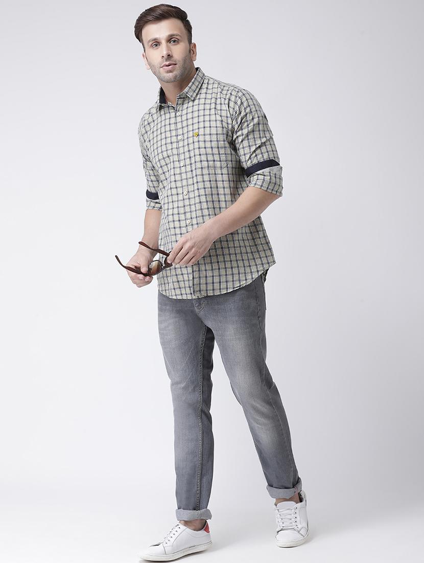 beige checkered casual shirt - 17272318 - Zoom Image - 4
