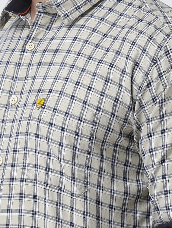 beige checkered casual shirt - 17272318 - Zoom Image - 5