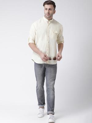 yellow solid casual shirt - 17272327 - Standard Image - 4