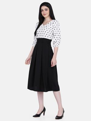polka dot pleated fit & flare dress - 17272441 - Standard Image - 2