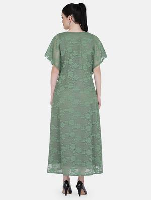 v-neck lace maxi dress - 17272445 - Standard Image - 3