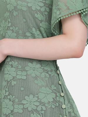 v-neck lace maxi dress - 17272445 - Standard Image - 4