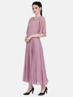 bell sleeved flared maxi dress - 17272451 - Standard Image - 2
