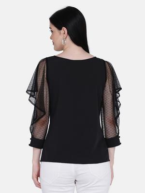 ruffle sleeve laced top - 17272459 - Standard Image - 3