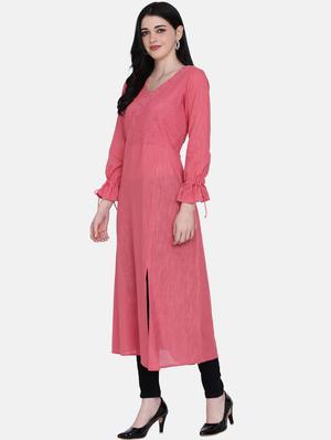 embroidered a-line kurta - 17272492 - Standard Image - 2