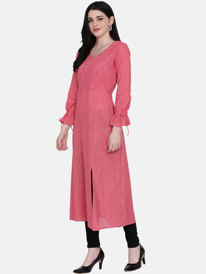 embroidered a-line kurta - 17272492 - Zoom Image - 2
