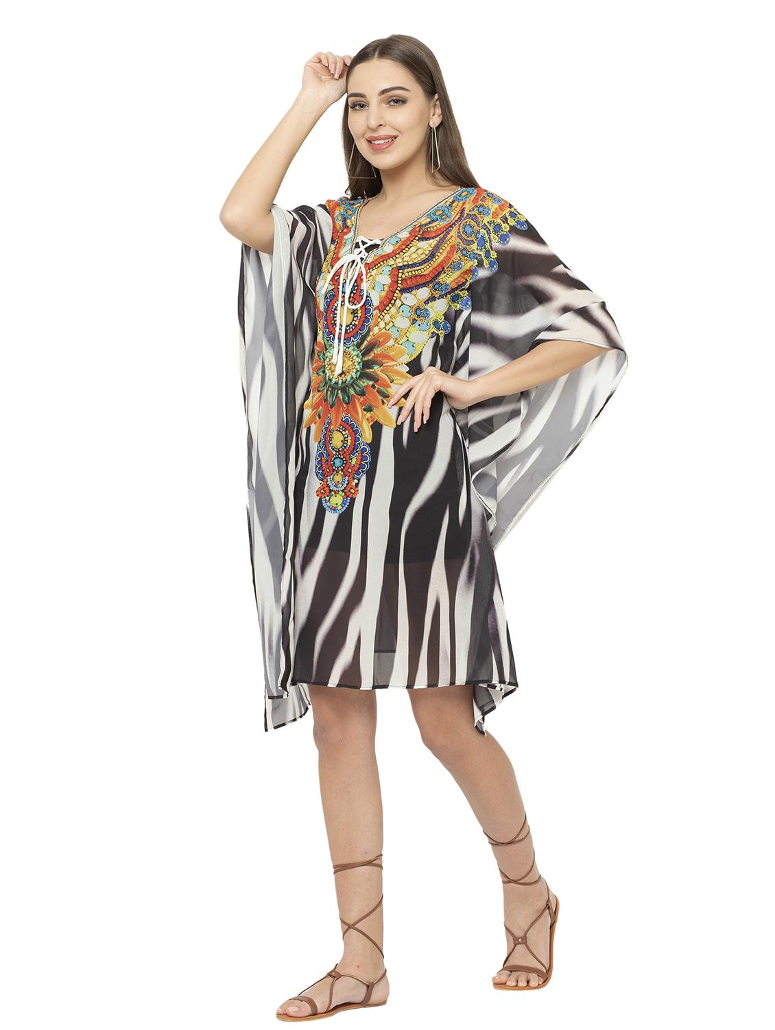 v neck animal print kaftan - 17272584 - Zoom Image - 2