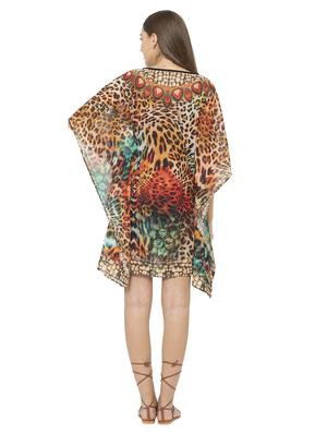v neck printed kaftan - 17272585 - Standard Image - 3