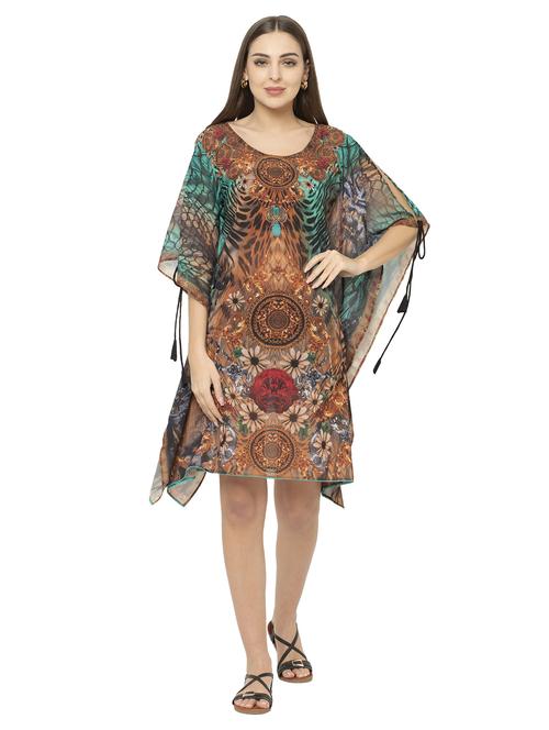 brown georgette kaftan - 17272587 - Standard Image - 1
