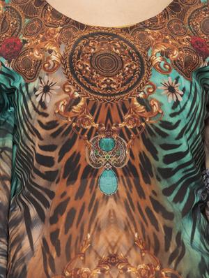 brown georgette kaftan - 17272587 - Standard Image - 4