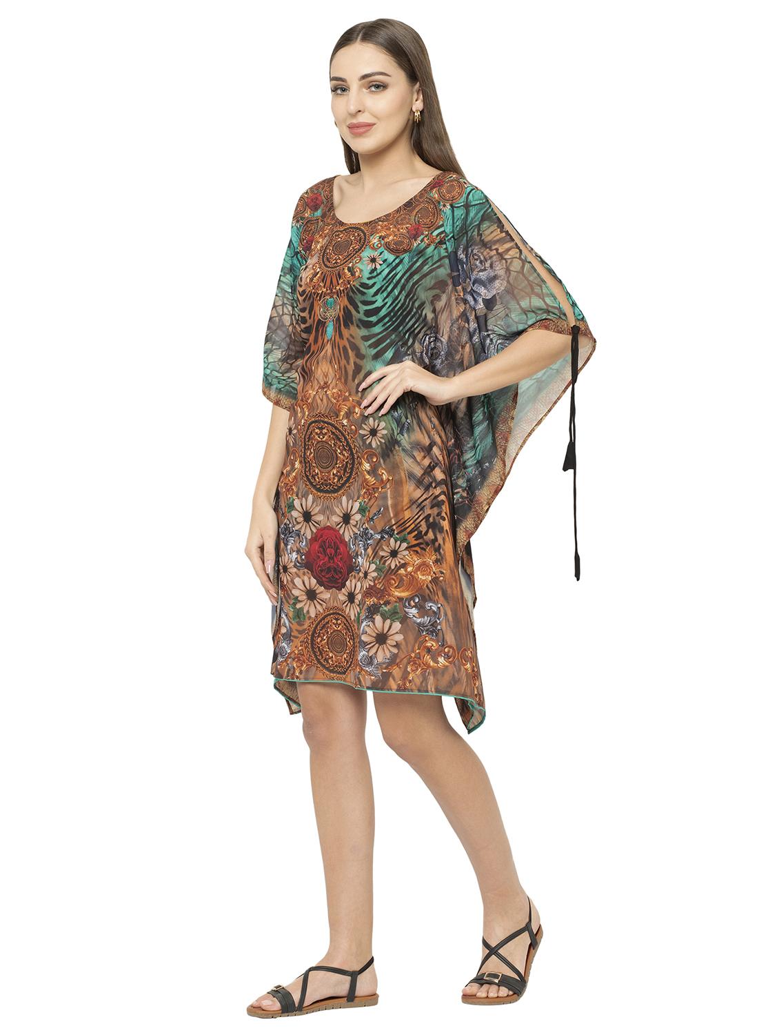 brown georgette kaftan - 17272587 - Zoom Image - 2