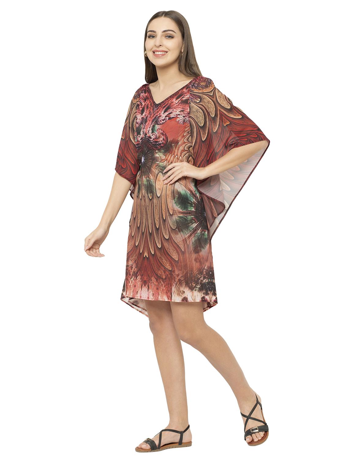 v neck printed kaftan - 17272589 - Zoom Image - 2