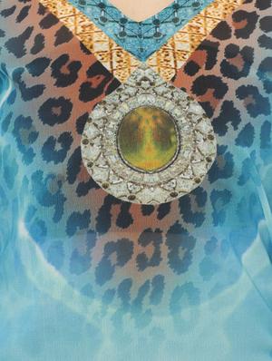 v neck printed kaftan - 17272590 - Standard Image - 4