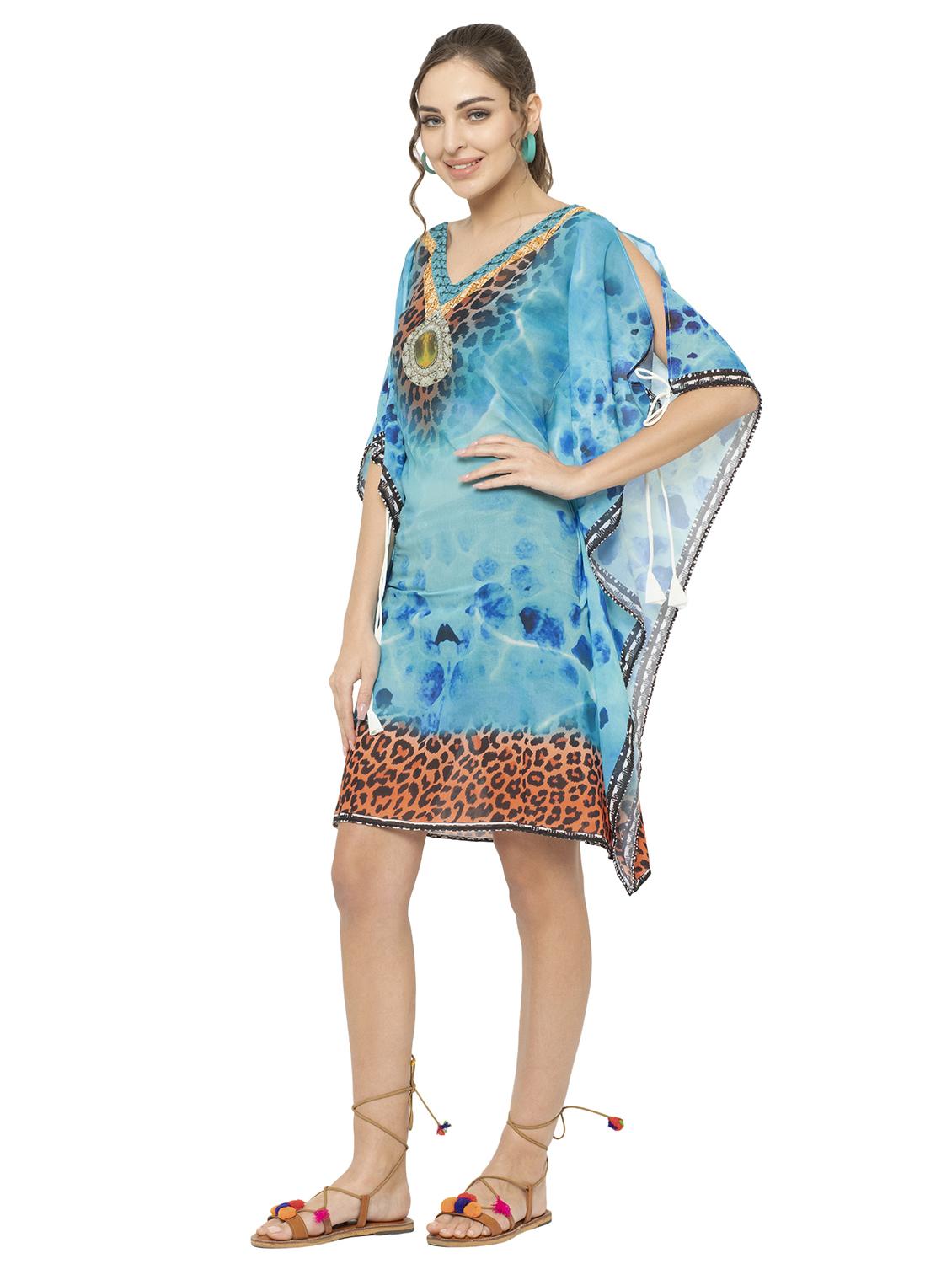 v neck printed kaftan - 17272590 - Zoom Image - 2