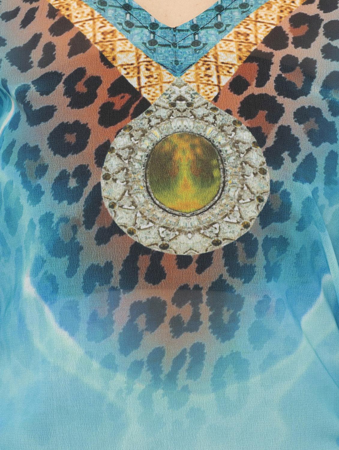 v neck printed kaftan - 17272590 - Zoom Image - 4