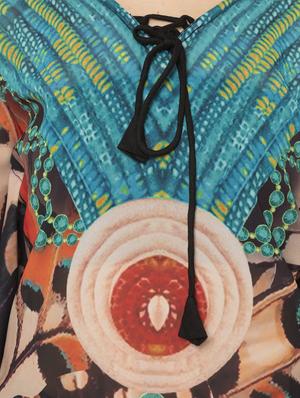 v neck printed kaftan - 17272591 - Standard Image - 4