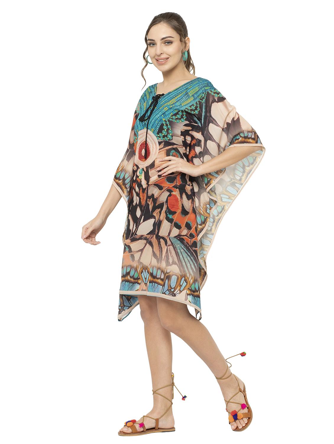 v neck printed kaftan - 17272591 - Zoom Image - 2