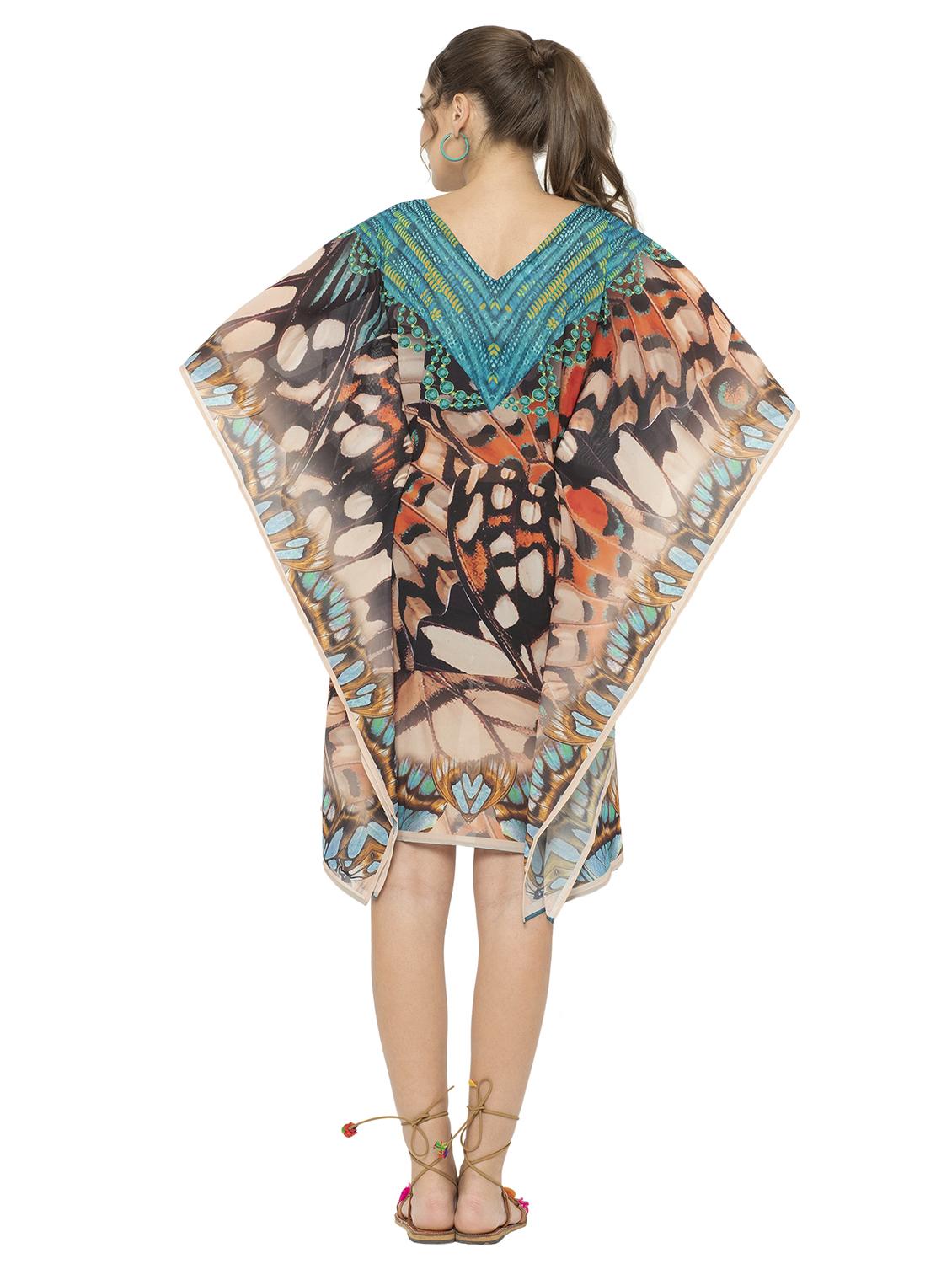 v neck printed kaftan - 17272591 - Zoom Image - 3