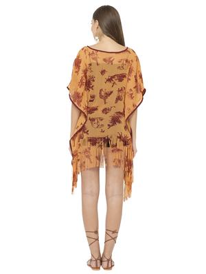 yellow georgette kaftan - 17272593 - Standard Image - 3