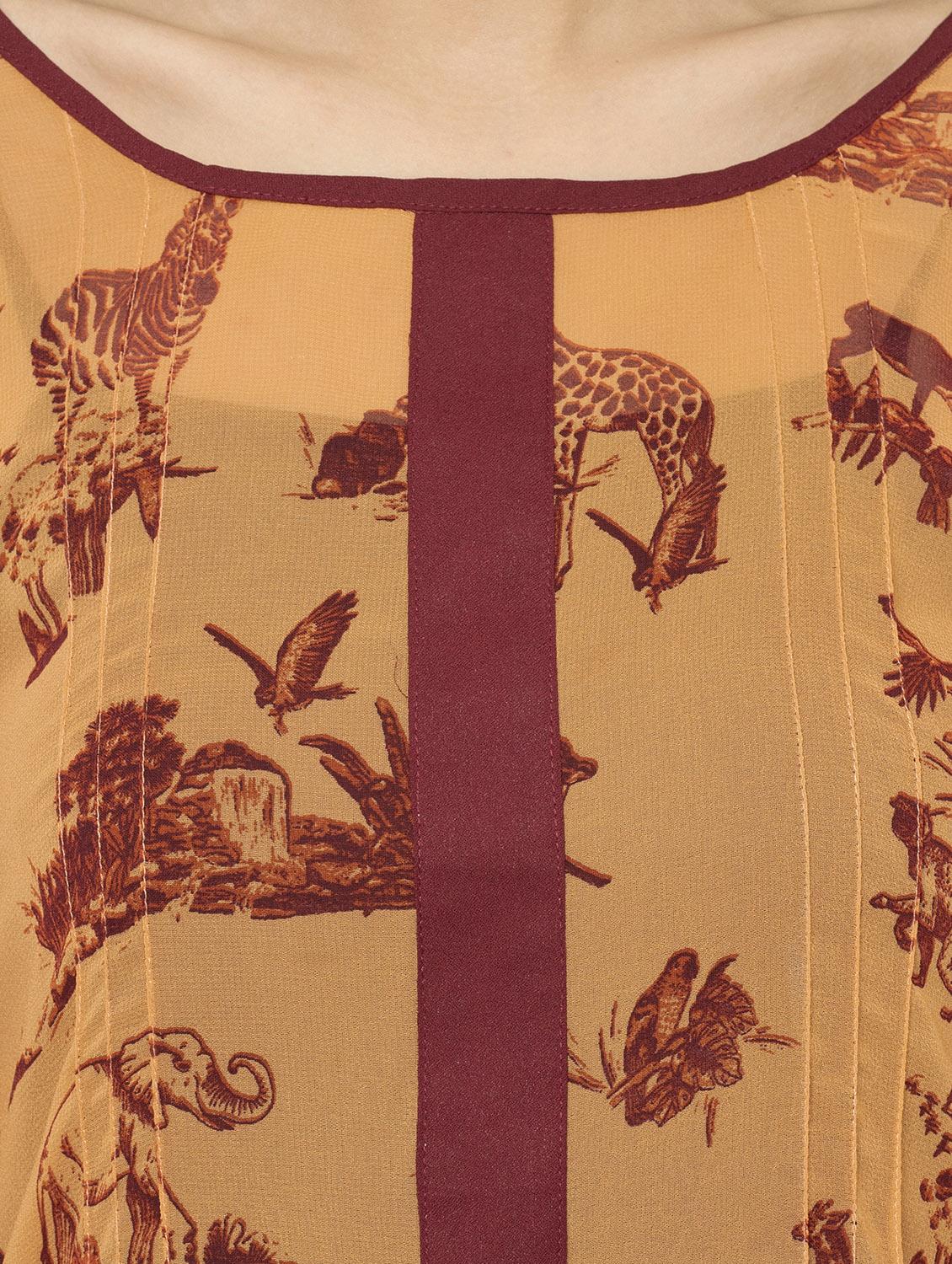 yellow georgette kaftan - 17272593 - Zoom Image - 4