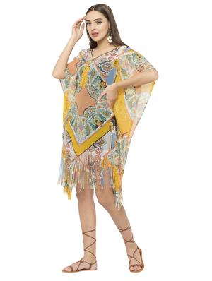 yellow georgette kaftan - 17272596 - Standard Image - 2