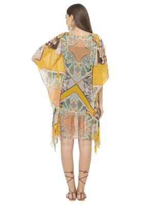 yellow georgette kaftan - 17272596 - Standard Image - 3