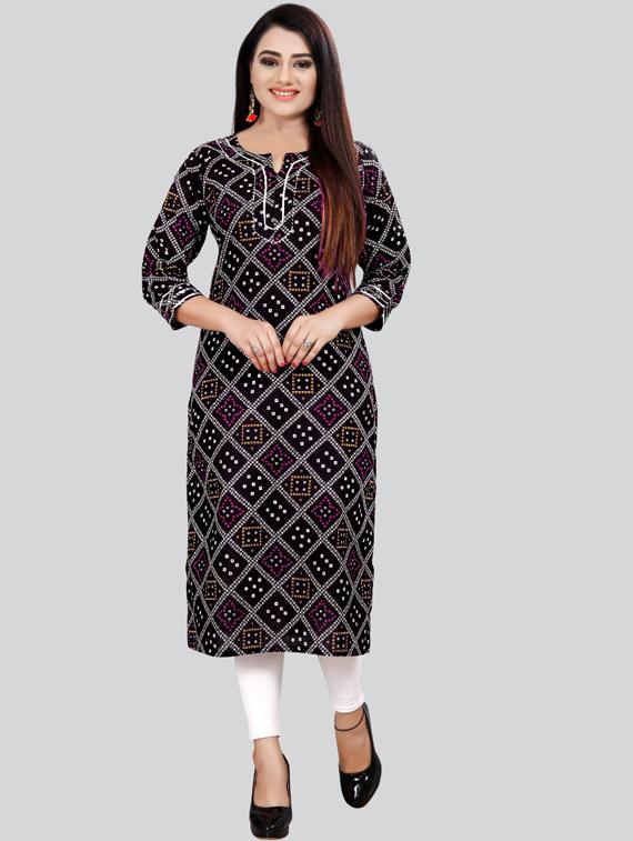 bandhani straight kurta - 17273230 - Zoom Image - 1