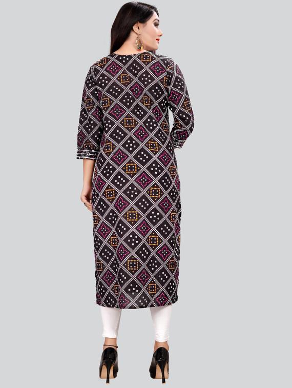 bandhani straight kurta - 17273230 - Zoom Image - 3