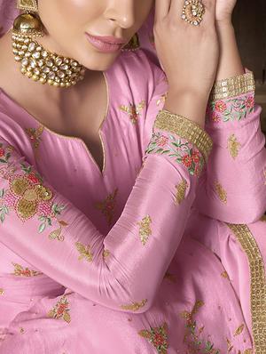 embroidered palazzo unstitched suit - 17273325 - Standard Image - 2