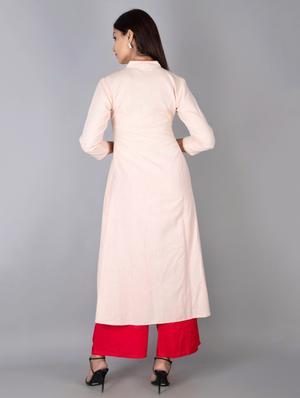 yoke embroidered a-line kurta - 17273350 - Standard Image - 3