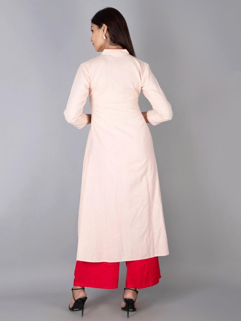 yoke embroidered a-line kurta - 17273350 - Zoom Image - 3