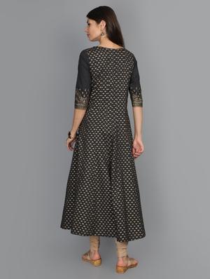 foil print anarkali kurta - 17273452 - Standard Image - 3