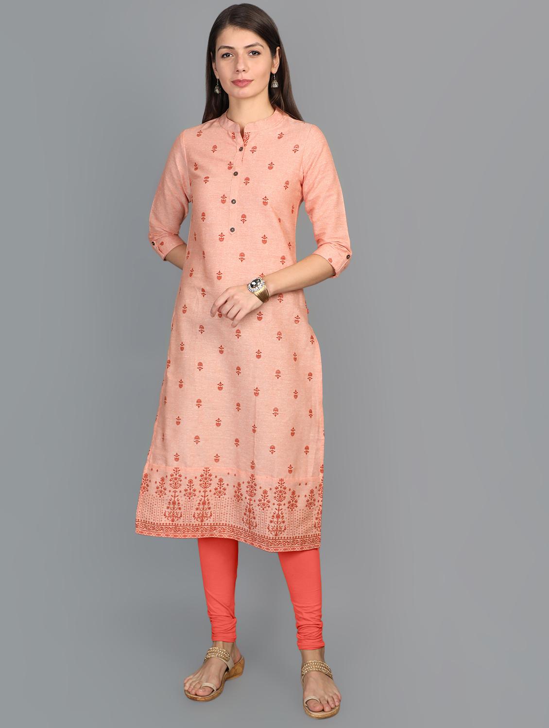 floral straight kurta - 17273457 - Zoom Image - 1