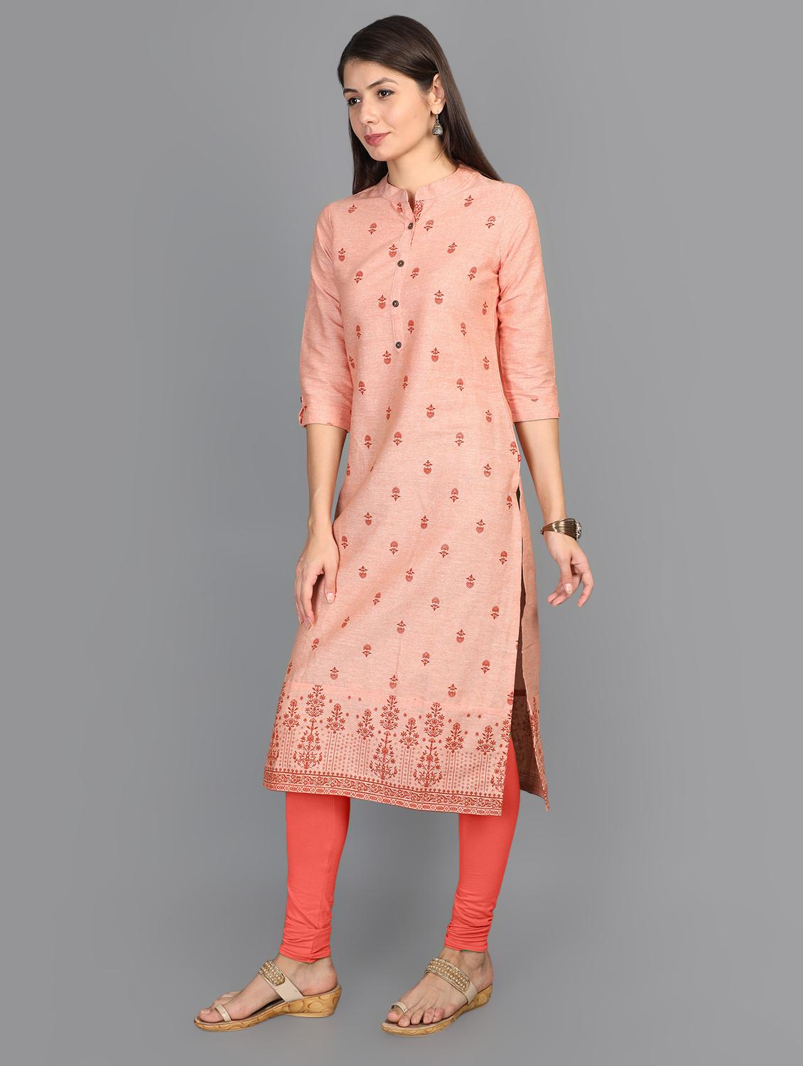 floral straight kurta - 17273457 - Zoom Image - 2