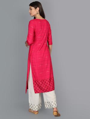 checkered kurta palazzo set - 17273460 - Standard Image - 3