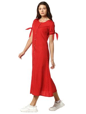 tie knot sleeved polka dot a-line dress - 17273603 - Standard Image - 2