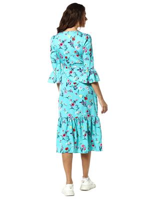 tie front floral flared dress - 17273604 - Standard Image - 3