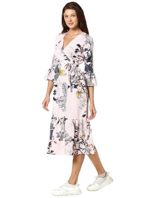 overlap neck floral top - 17273609 - Standard Image - 2