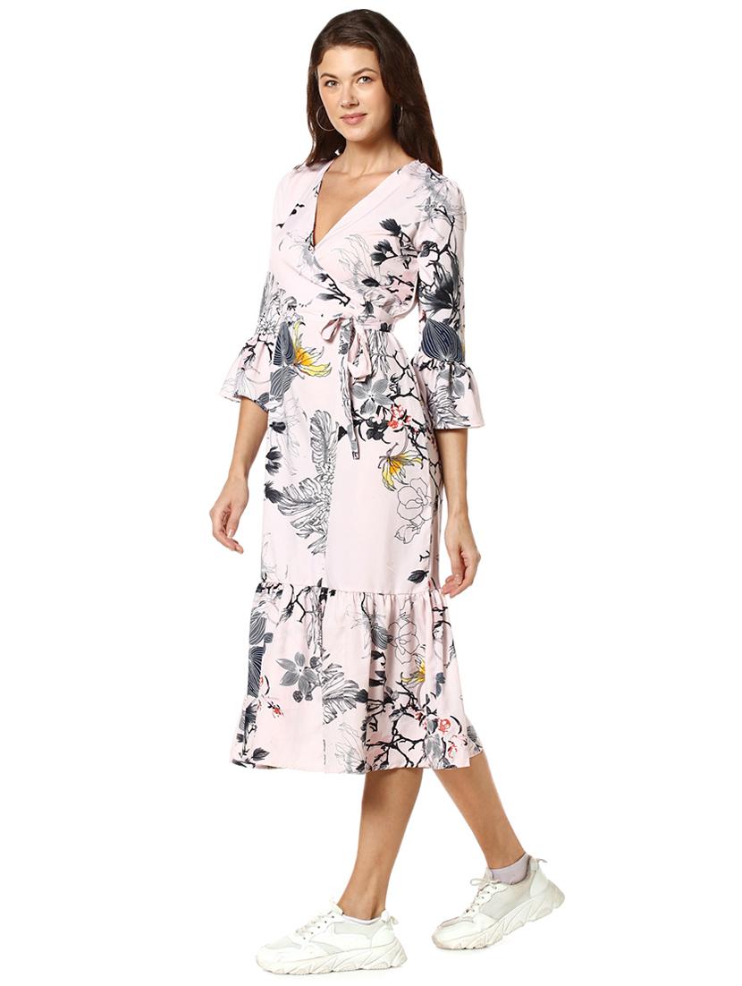 overlap neck floral top - 17273609 - Zoom Image - 2