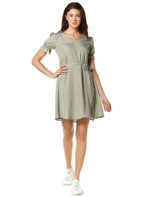 tie front polka dot fit & flare dress - 17273610 - Standard Image - 4