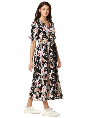 tie knot sleeved fit & flare dress - 17273614 - Standard Image - 2