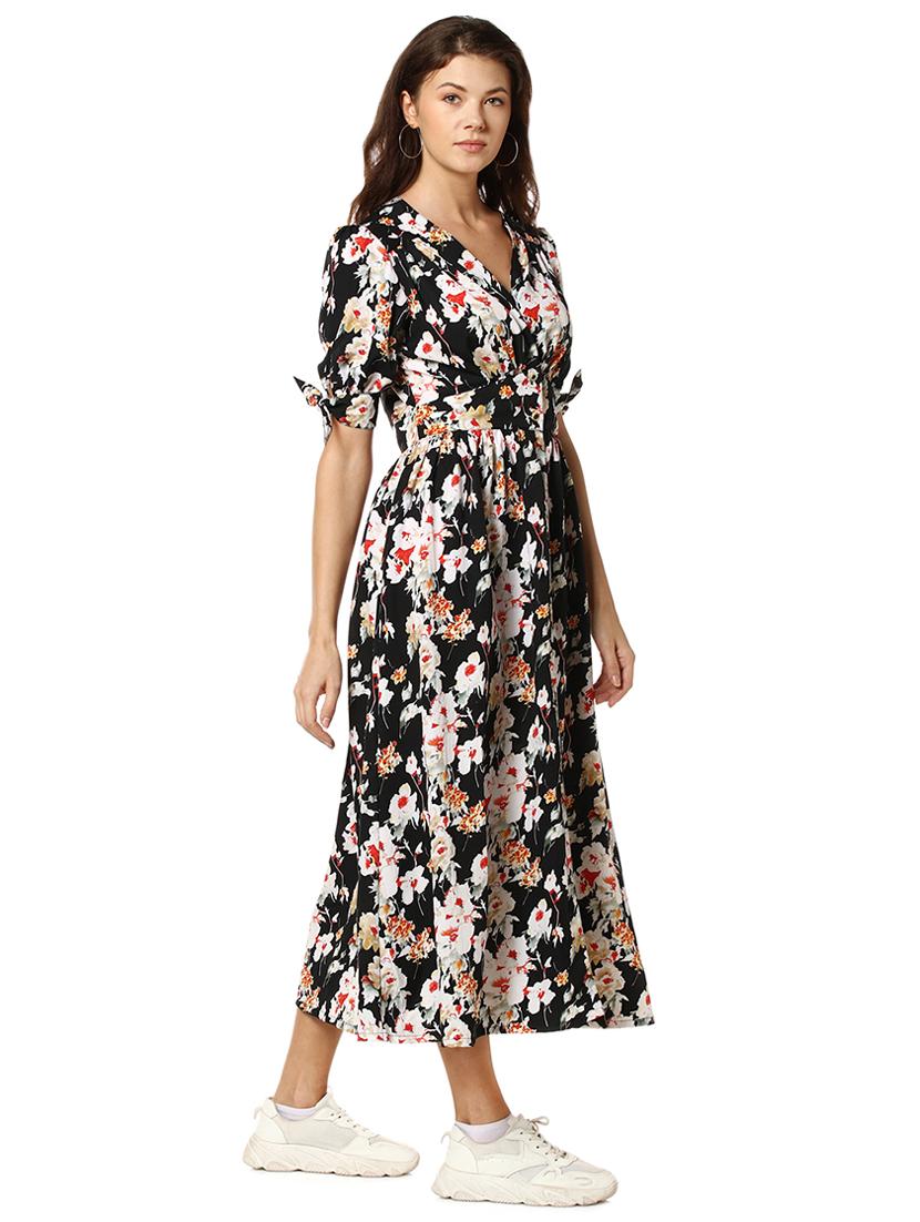 tie knot sleeved fit & flare dress - 17273614 - Zoom Image - 2