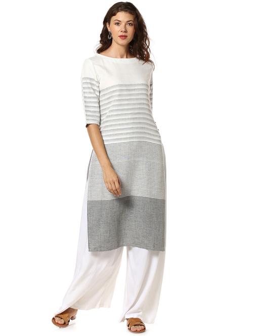 striped straight kurta - 17273697 - Standard Image - 1