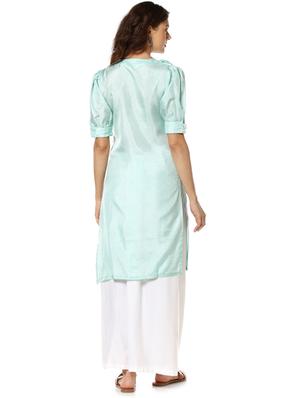 solid straight kurta - 17273701 - Standard Image - 3