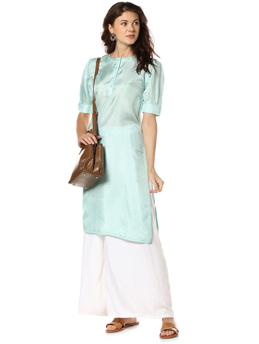 solid straight kurta - 17273701 - Zoom Image - 4