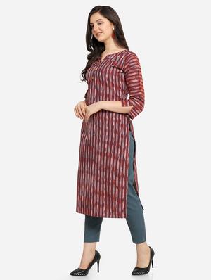 ikat print straight kurta - 17273752 - Standard Image - 2