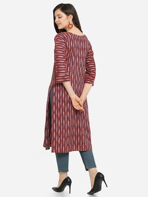 ikat print straight kurta - 17273752 - Standard Image - 3